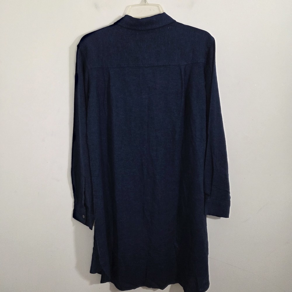 NWT Banana Republic Linen Blend Shirt Dress Navy Blue Mini Size Small - Picture 8 of 11